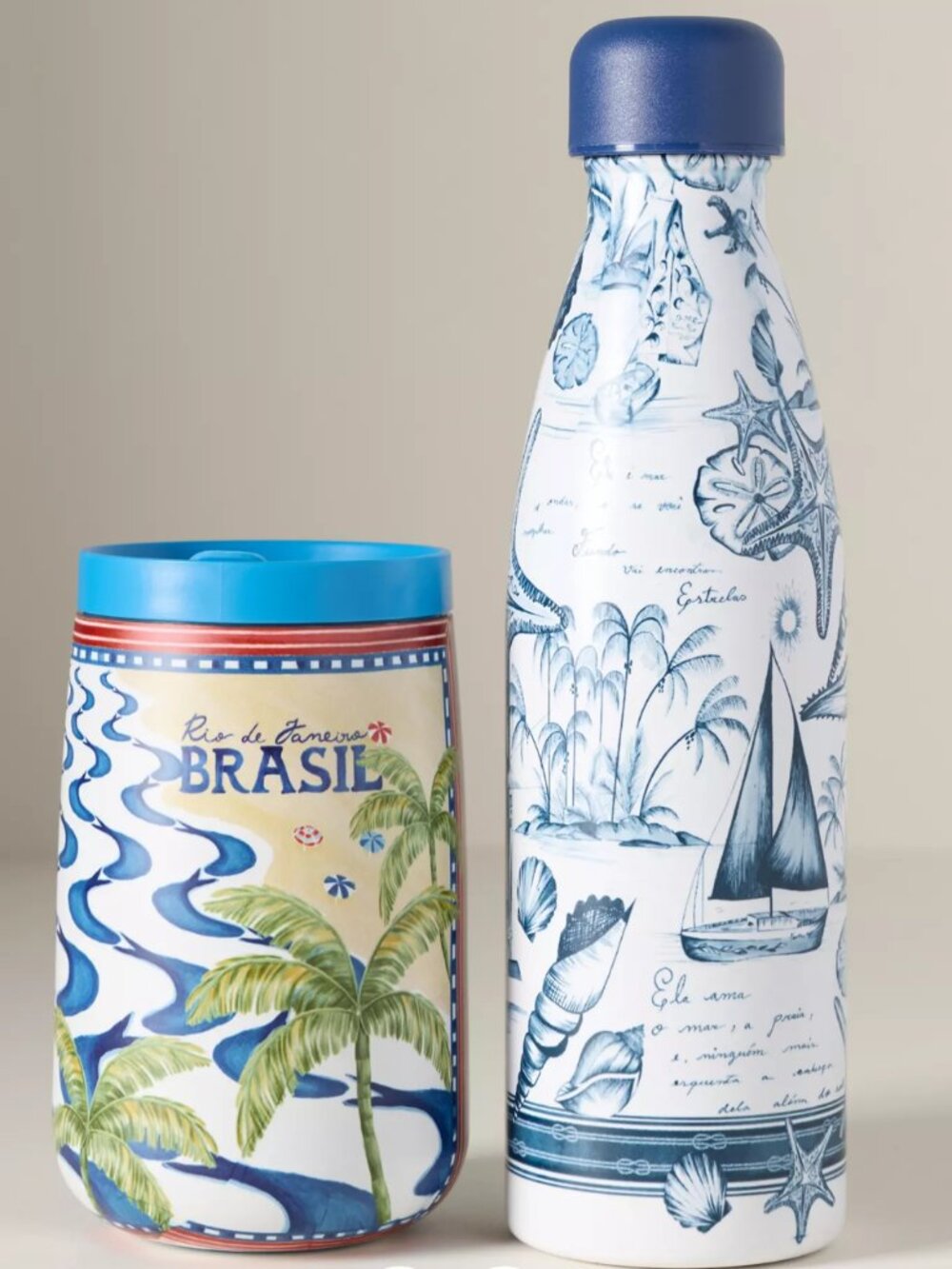 NWT Farm Rio x Anthropologie Farm Rio Thirst For Joy Water Bottle Set